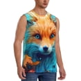 thumbnail image 2 of Fotbe Fiery Red Maple Leaf Fox Men's Camiseta sin Mangas Estampada para Hombres, Playera Casual para Gimnasio, Entrenamiento, Playa-Medium, 2 of 7