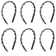 thumbnail image 1 of piezas de diadema elástica con cuentas de diamantes de imitación para mujer, diadema con peine de cristal brillante, banda para el cabello antideslizante, accesorios para el cabello, 1 of 5