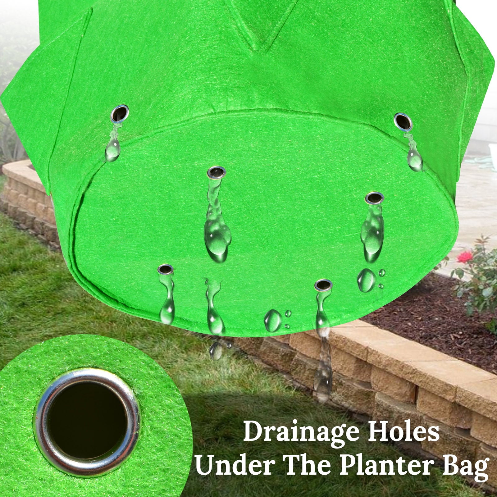 SUNNYOUTDOOR 10 Gallon Garden Strawberry Planter Strawberry Grow Bags Large Breathable Grow Bags for Fruits, Flower, Vegetables, Non-Woven Fabric Bag with Handles (1 Pack)