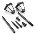 thumbnail image 2 of 2 piezas LED lámpara solar de césped llama patio valla columna luz impermeable negro, 2 of 8
