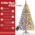 thumbnail image 4 of Qunler 7ft Pre-Lit Artificial Snow Flocked Full Christmas Tree with 300 LED Warm White & Multicolor Lights, 4 of 8