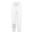 thumbnail image 4 of WXLWZYWL Womens Casual Pants Wide Leg Baggy Tapered Capri Drawstring Elastic Waist Ankle Trousers with Pockets, 4 of 4