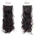 thumbnail image 2 of SHCKE Clip in Hair Extensions Dark Black 8Pcs Set Clip-in Hair Extensions 17 Inch Curly Hair Extensions Double Weft Synthetic Hairpiece for Women, 2 of 6