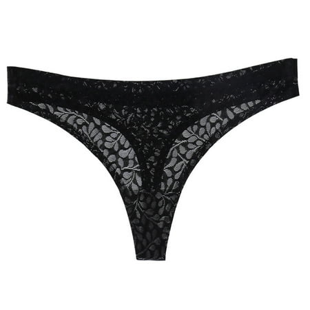 Nnhblu Women Lace Underwear Thongs Panties Ladies Hollow Out Underwear Underpants Sales Clearance Womens Underwear Birthday Present Black