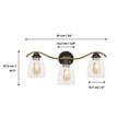 thumbnail image 4 of Teamson Home Heidi Dimmable 3-Light Bathroom Vanity Light, Black/Brass, 4 of 10