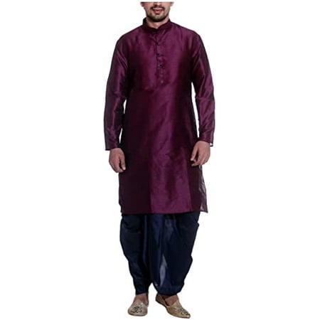 

Royal Men s Silk Blend Dhoti & Kurta Set_Purple