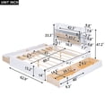 thumbnail image 6 of Clearance! Wood Queen Size Platform Bed with Storage Headboard, Shelves and 4 Drawers, White, 6 of 9