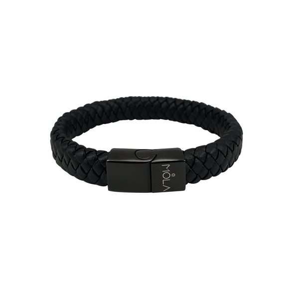 Pulsera MOLA Vancouver Negro Piel Caballero con Broche de Acero Inoxidable