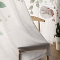 thumbnail image 5 of Sage Green Eucalyptus Semi Sheer Curtains 63 Inch Length 2 Panels Set, Country Leaf Plants Retro Beige Sheer Kitchen Curtain Privacy Voile Window Curtain for Living Room Bedroom Rod Pocket Drapes, 5 of 7