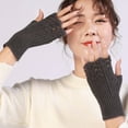 thumbnail image 2 of Gants Sans Doigts pour Femmes Gants Demi-Doigts Hiver Tricot Extensible Mitaines Sans Doigts Unisexes, 2 of 6