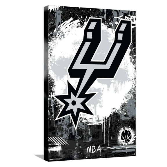 NBA San Antonio Spurs - Maximalist Logo 23 Canvas Wall Poster, 14.725" x 22.375"