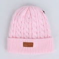 thumbnail image 5 of Gorro de lana para niños con bola de pelo doble de otoño e invierno, gorro de punto para bebé con bola de pelo de mapache de imitación, 5 of 5