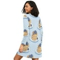 thumbnail image 2 of FORMRS Womens Long Sleeve Nightgowns Crew Neck Sleep Shirt Soft Pajamas Sizes S-3XL, Blueberry Pancake Pattern, 2 of 8