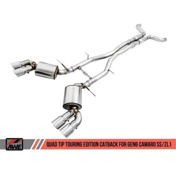 AWE Tuning 16-21 Chevrolet Camaro SS Touring Edition Cat-Back Exhaust with Quad Chrome Silver Tips