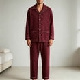 thumbnail image 5 of Frnrwgo Men's Cotton 2-Piece Pajama Set Long Sleeve Top and Pants Button Front Soft Breathable Loungewear Sleepwear, 5 of 6