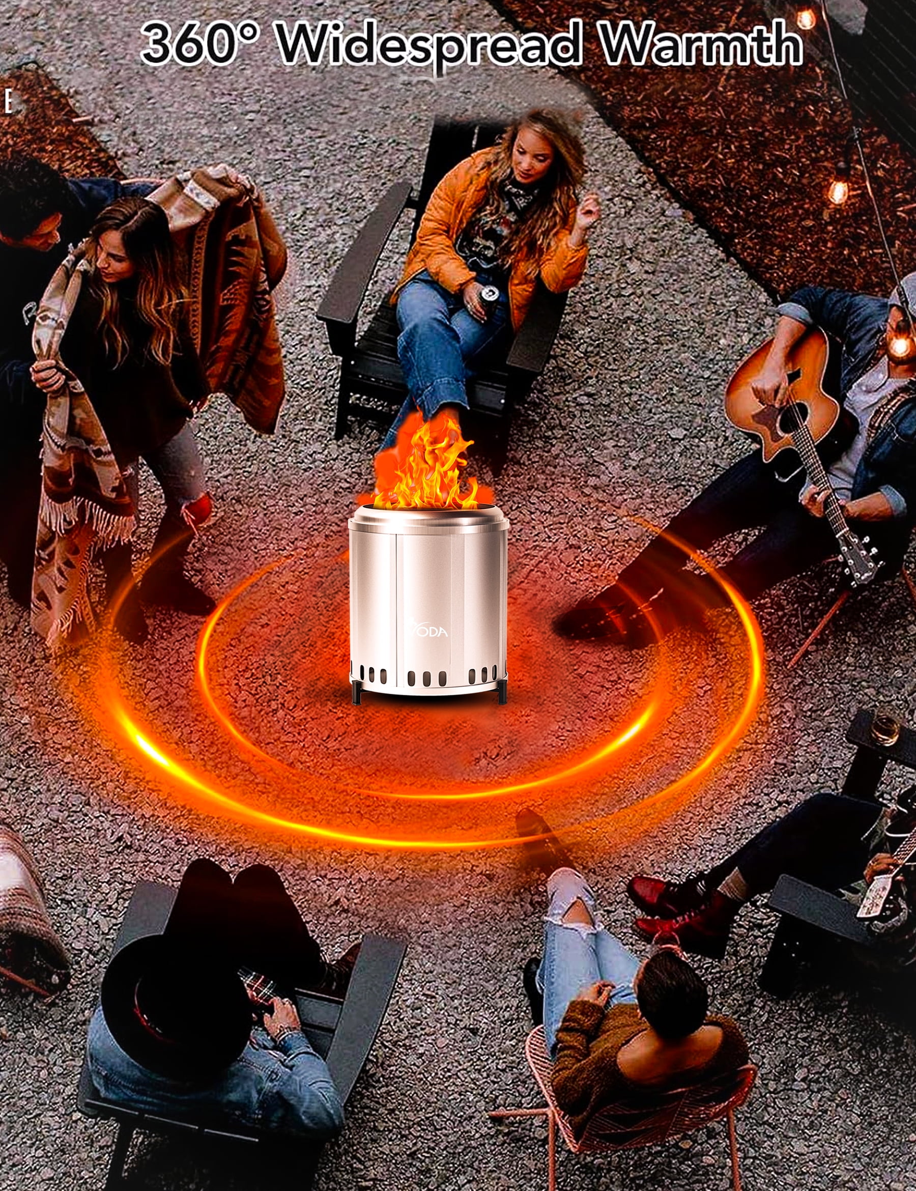 Smokeless Fire Pit, 12.5"*9" Tabletop Fire Pit, Outdoor Wood Burning Fire Pit, Portable Firepit with Stand for Outdoor and Patio Camp Hiking