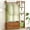 Brown, variant on Bamboo 39" W Clothing Rack Storage Shelves Garment Hanging With Door, Free-Standing Garment Stand, Multi-Functional Storage Organizer for Bedroom, Dressing Room, Boutique, Laundry, Balcony