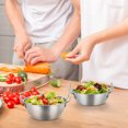 thumbnail image 2 of Stainless Steel Mixing Bowl, Heavy Duty Rice Bowls Serving Bowl with Double Handles Household Snacks Plate Salad Bowl Noodle Bowl (Silver, 4.21*1.38in), 2 of 8
