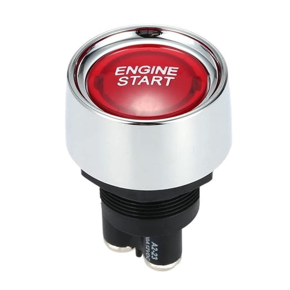 Universal 12V Race Car Engine Start Switch Push Button Starter Red LED Chrome