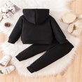 thumbnail image 5 of Gibobby Conjunto de Sudadera y Leggings de Lana Bebé recién nacido Bebé Unisex Algodón Estampado de animales Otoño Pantalones de manga larga Sudadera con capucha(Negro,6-9 Meses), 5 of 5