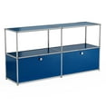 thumbnail image 3 of Modern Accent Cabinets with 2 Doors and Shelf,Freestanding Metal Storage Cabinet for Living Room,Blue, 3 of 7