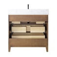 thumbnail image 6 of Vanity Art 36" Bathroom Vanity with Sink and Engineered Marble Top, Freestanding Storage Cabinet with 3 Drawers, 6 of 8