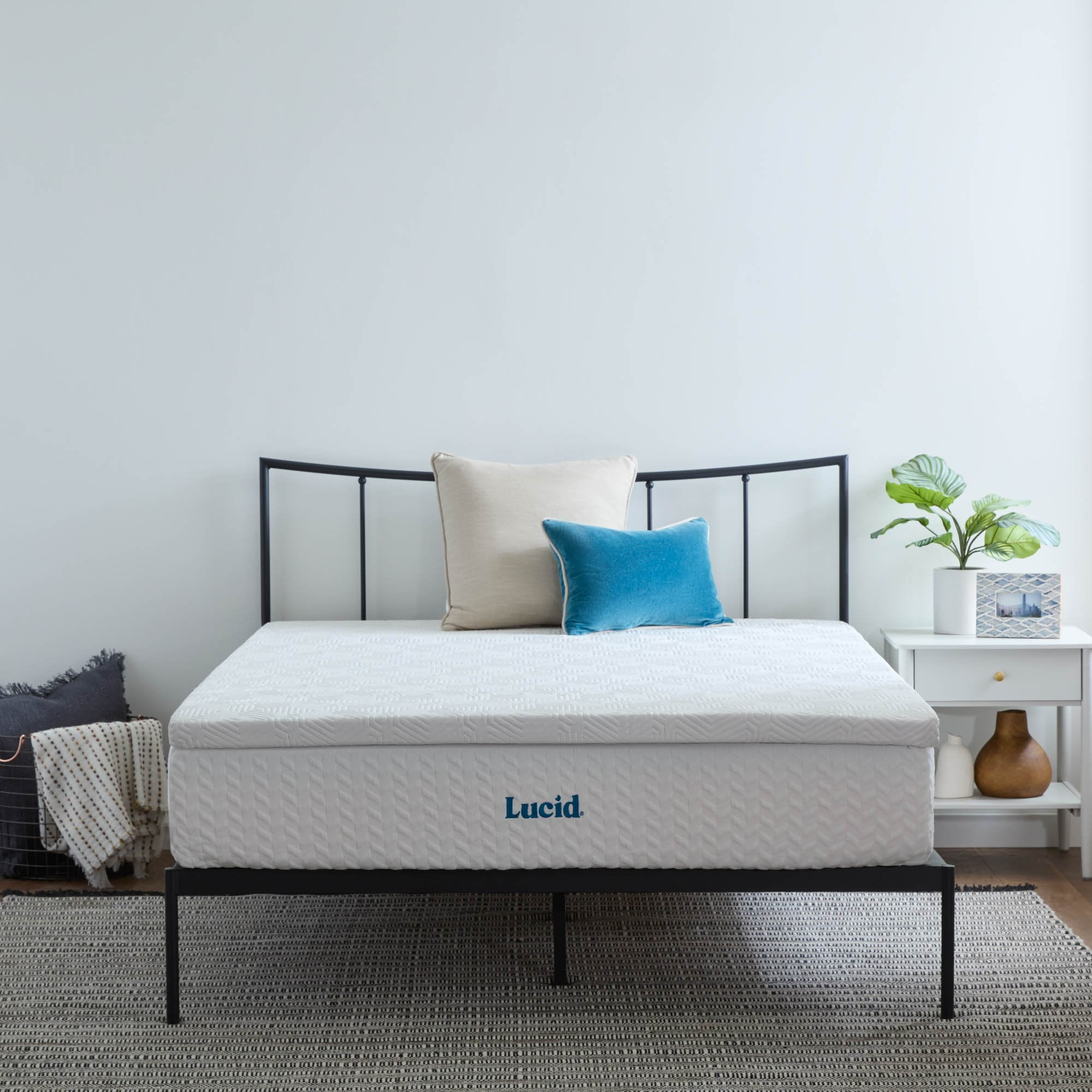 Lucid Lavender and Gel Covered Memory Foam Mattress Topper, 2 inch, Twin
