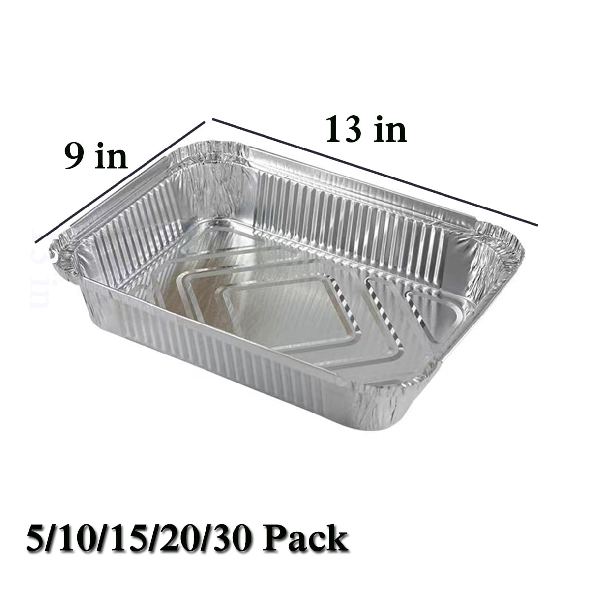 9x13 Disposable Aluminum Foil Pans 30 Pack Large Baking Pan Trays