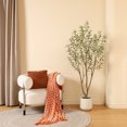 thumbnail image 6 of 6ft Fake Plastic Olive Tree with Oval White Planter, Pre Potted Faux Greenry Plant for Home Decor Office House Living Room Indoor Outdoor, Big Fake Plants Fake House Plants, 6 of 8