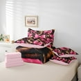 thumbnail image 3 of Manfei Cartoon Bowtie Bow Bedding Comforter Set 7pcs,Cowhide Full Bedding Set,Brown Pink Fitted Sheet Flat Sheet For Boys Girls,Ultra Soft Bedroom Decor Reversible, 3 of 5