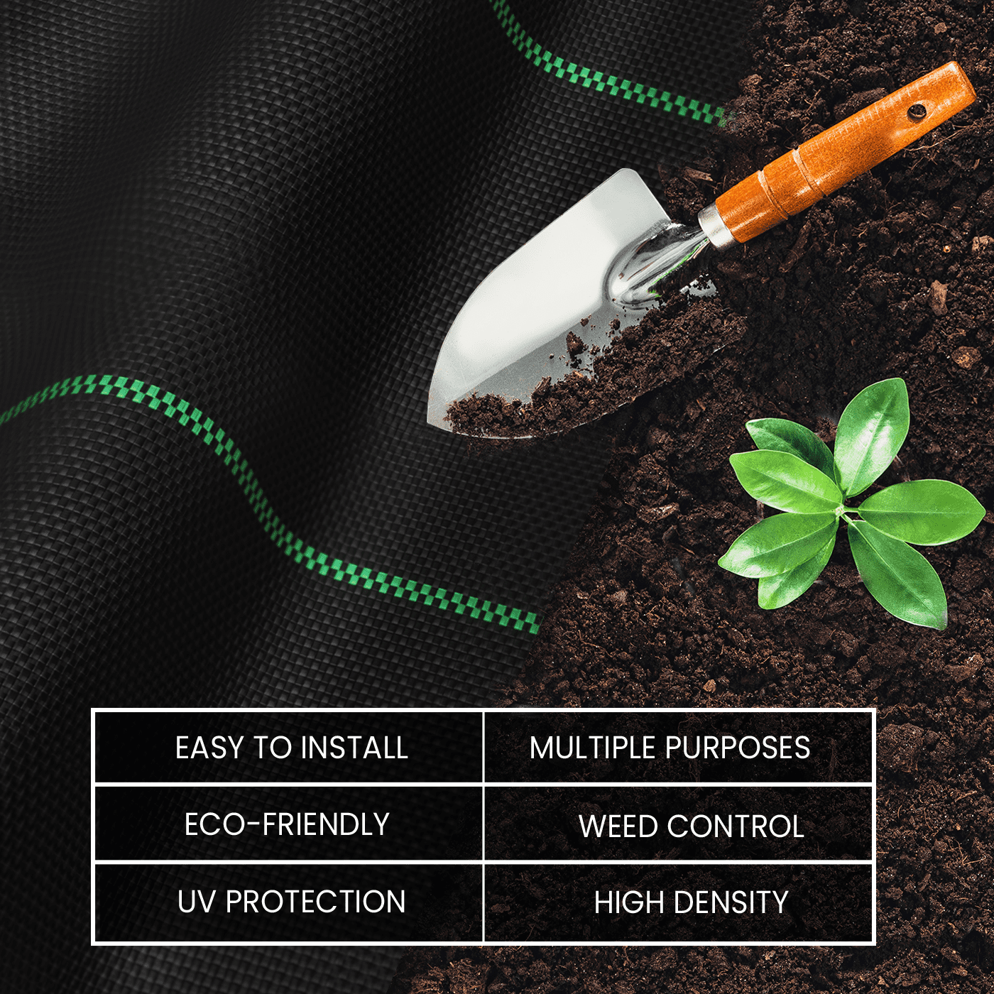 SEALTECH Premium 3.5 OZ Pro Garden Heavy Duty Weed Barrier Landscape Fabric, 5‘ X 50‘