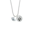thumbnail image 2 of Delight Jewelry Silvertone Little Bird Initial - Q - Silvertone Script Initial Disc - D - Charm Necklace, 20"+3", 2 of 4