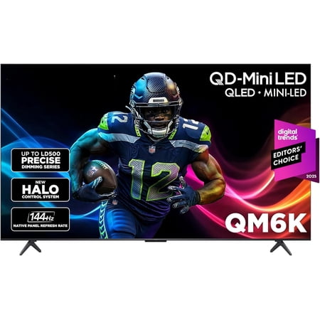 75-Inch Class QM6K Series QD-Mini LED 4K UHD Google Smart TV Best Value Mini-LED TV - QLED, 144hz, 288hz Gaming Rate, High Contrast Screen, Onkyo Audio, Dolby Atmos (75QM6K, 2025 Model)