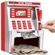 thumbnail image 1 of Cajero automático Piggy Bank Jyusmile para niños con tarjeta de débito rojo, 1 of 7