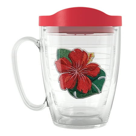 

Tervis Island Tropical Hibiscus Collection Made in USA Double Walled Insulated Tumbler Travel Cup Keeps Drinks Cold & Hot 16oz Mug Tropical Red Hibiscus