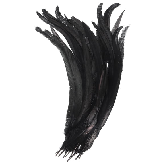 Uxcell 14-16 pulgadas plumas de gallo, paquete de 20 plumas naturales a granel para manualidades estilo 1, negro