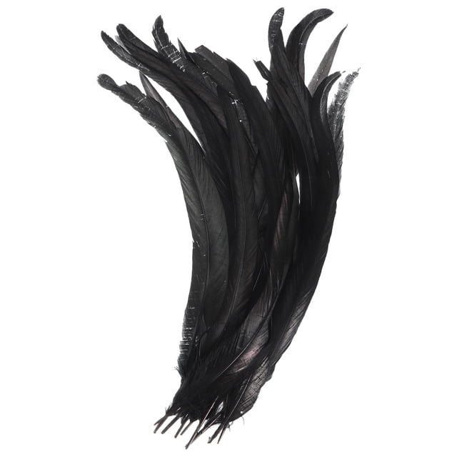 Uxcell 14-16 pulgadas plumas de gallo, paquete de 20 plumas naturales a granel para manualidades estilo 1, negro