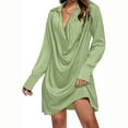 thumbnail image 1 of FcBaudy Robe Longue à Manches Longues Col en V, Robes d'Été pour Femmes, Robes Unies Col en V Vêtements de Maison Robe Ample à Manches Longues Robe pour Femmes, 1 of 1