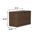 thumbnail image 4 of happimess Nino 31.5" Modern Minimalist Outdoor Faux Wicker Deck and Patio Storage Box, Brown, TRK1000B, 4 of 11