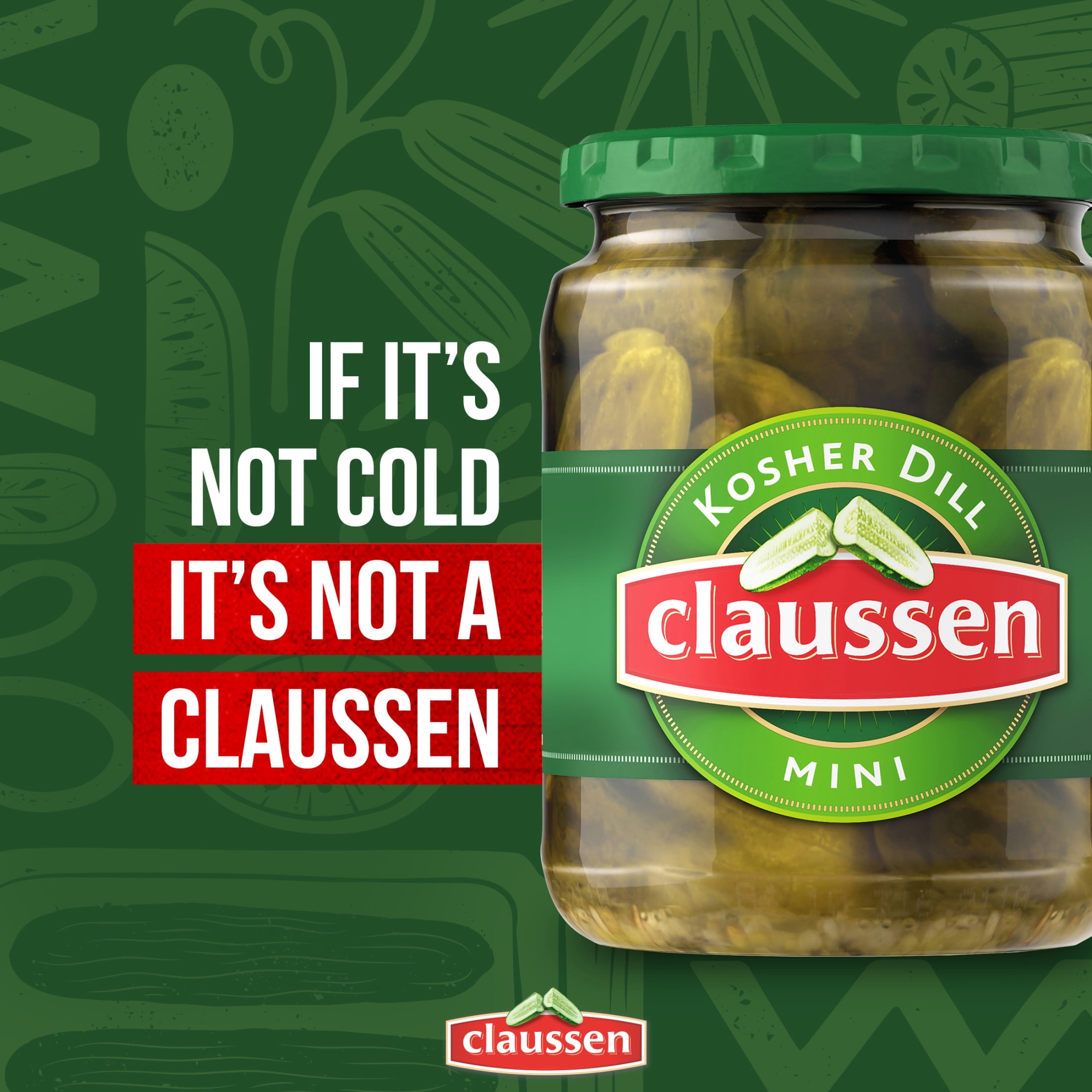 Claussen Kosher Dill Mini Pickles, 20 fl. oz. Jar
