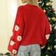 thumbnail image 4 of Suéter de punto de manga larga para mujer, suéter de punto de Papá Noel para mujer, suéter de punto de Papá Noel para mujer, suéter de Papá Noel para mujer, artesanía excepcional, 4 of 6
