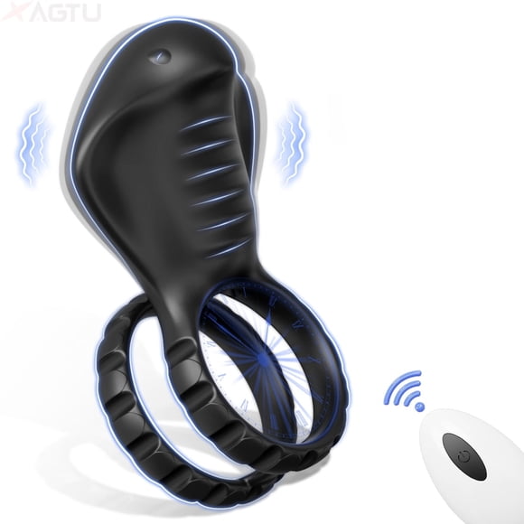 Xbonp Anneau Vibromasseur pour Pénis, 10 Vibrations Jouets de Sexe pour Hommes
