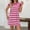 *Hot Pink, variant on ClodeEU Womens Summer Striped Round Neck Cap Sleeve T Shirt Dress,Casual A Line Short Dresses Black,Womens Plus XL