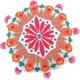 thumbnail image 1 of Levtex Home - Lima Llama - Almohada decorativa (40 cm de largo) - Patrón Suzani redondo bordado - Blanco, fucsia, salmón, naranja y rosa, 1 of 3