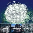 thumbnail image 3 of 33 Feet 100 Led Fairy Lights Battery Operated with Remote Control Timer Waterproof Silver Wire Twinkle String Lights for Bedroom Indoor Outdoor Wedding Dorm Deco White 4Pack, 3 of 8