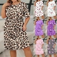 thumbnail image 2 of Nightgowns for Women: Soft Short Sleeve Plus Size Nightgowns, Printed Pajamas Short Sleepdress Casual Sleepwear, 2 of 3