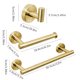 thumbnail image 2 of Juego de accesorios para baño de 3 piezas, barra de toalla de mano montada en la pared, soporte para papel higiénico, ganchos para toallas, color dorado sidaley TO1040-03B, 2 of 6