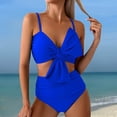 thumbnail image 2 of Women's 2 Piece Swimsuits High Waisted Bikini Sets for Women Fashion Quick Dry Swim Suit Bow Twist Bathing Suits (Blue XL), 2 of 4