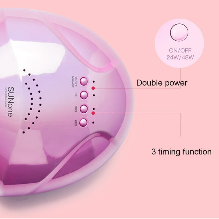 BetterZ 48W Double Light Wireless LED UV Nail Lamp Timed Manicure  Phototherapy Machine 