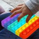 thumbnail image 4 of Push Bubble Fidget Sensory Toy Rainbow Color Silicone Anti-stress Toy for Kids Adults, 4 of 5